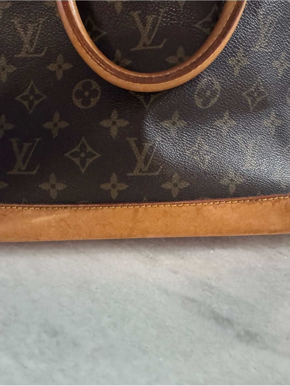 Authentic Louis Vuitton Brown Monogram Canvas Alma PM with Tan Trim - Picture 7 of 15